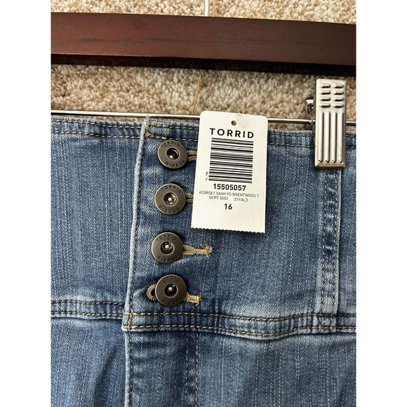 Torrid Corset Skinny Brentwood Button Fly Denim Jeans Size 16 - Picture 3 of 8